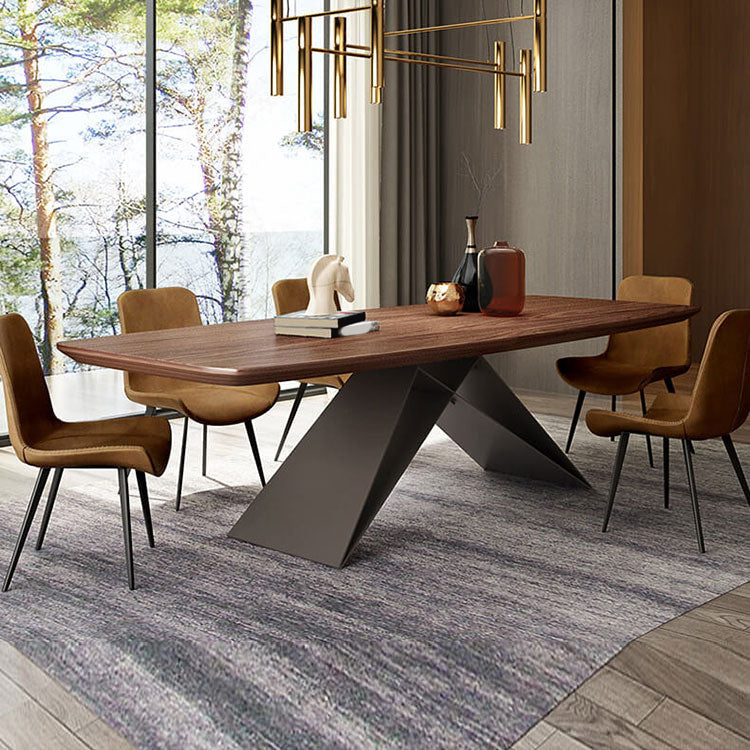 Industrial Dining Table Rectangle Wooden Top Dinner Table for Dining Room Clearhalo 'Dining Tables & Seating' 'Dining Tables' 'dining_table' 'furn' 'furn_dining_table' 'Furniture' 'Kitchen & Dining Furniture' 7013340