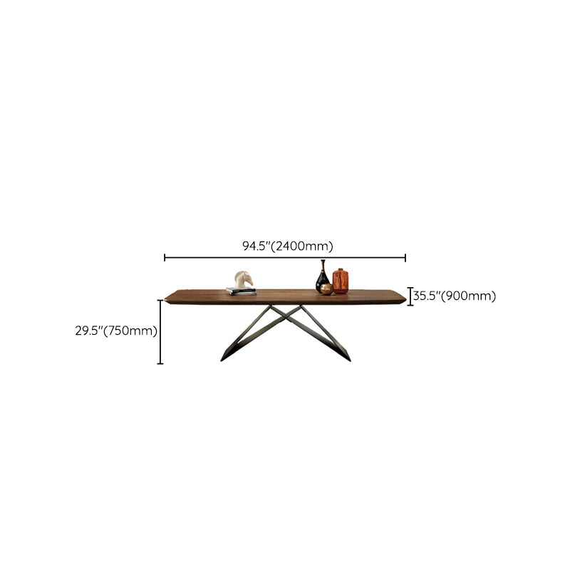 Industrial Dining Table Rectangle Wooden Top Dinner Table for Dining Room Clearhalo 'Dining Tables & Seating' 'Dining Tables' 'dining_table' 'furn' 'furn_dining_table' 'Furniture' 'Kitchen & Dining Furniture' 7013349
