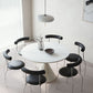 Contemporary Kitchen Dinner Table Stone Round Pedestal Dining Table