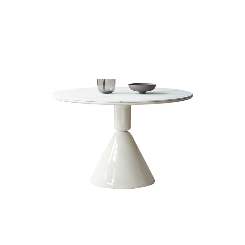 Contemporary Kitchen Dinner Table Stone Round Pedestal Dining Table