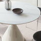 Contemporary Kitchen Dinner Table Stone Round Pedestal Dining Table