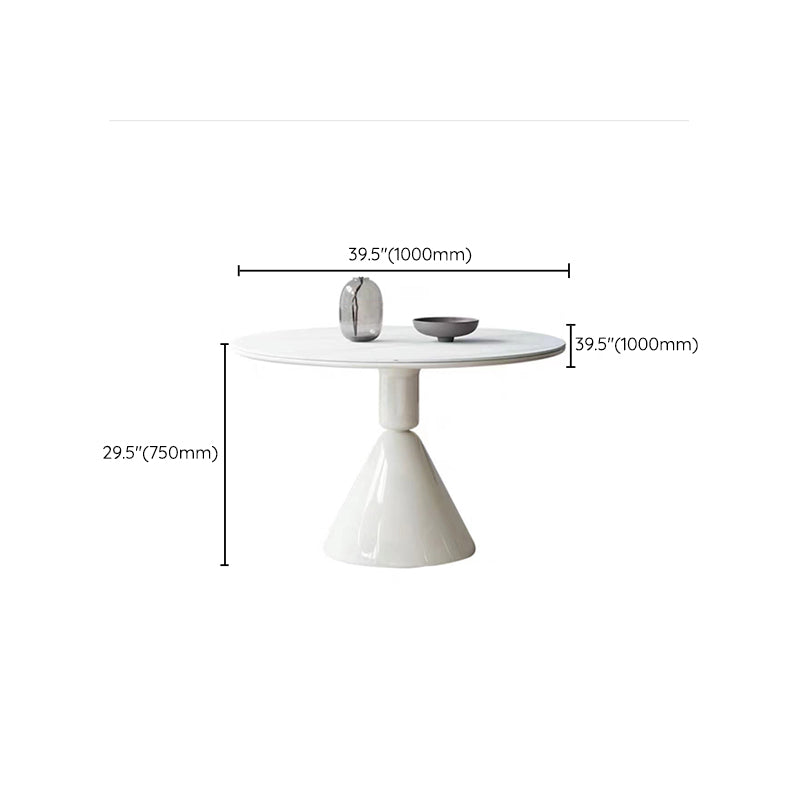 Contemporary Kitchen Dinner Table Stone Round Pedestal Dining Table