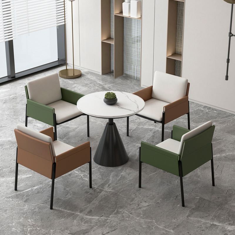 Glam Dining Table Set with Arm Chairs 1/2/3/4/5 Pcs Round Dining Set for Home