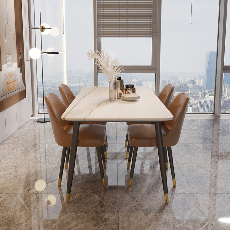 Mesa de comedor de rectángulo de piedra moderna 1/2/5/7 piezas de comedor juego para sala de estar