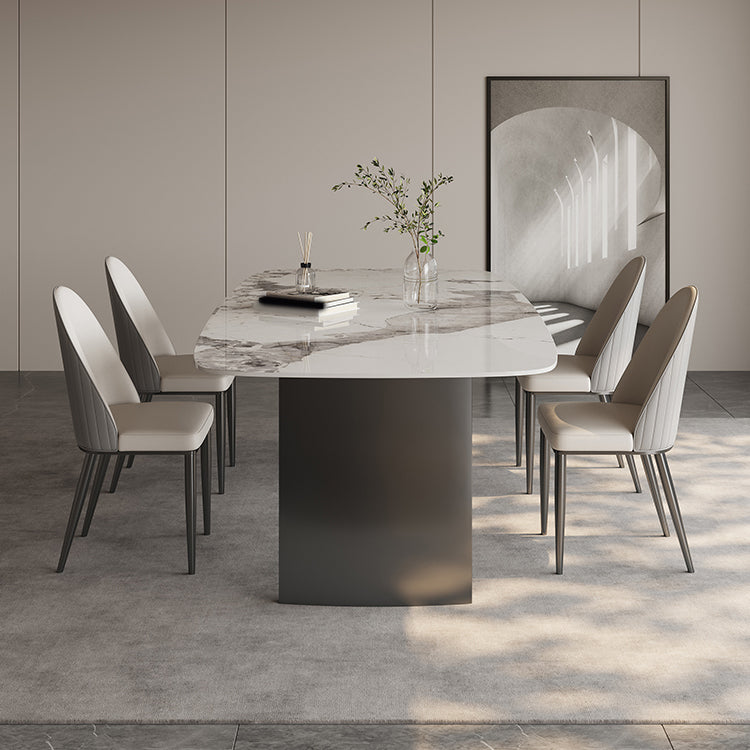Ensemble de table à manger moderne en pierre 1/4/5/6 PCS PCS SETT avec chaises rembourrées