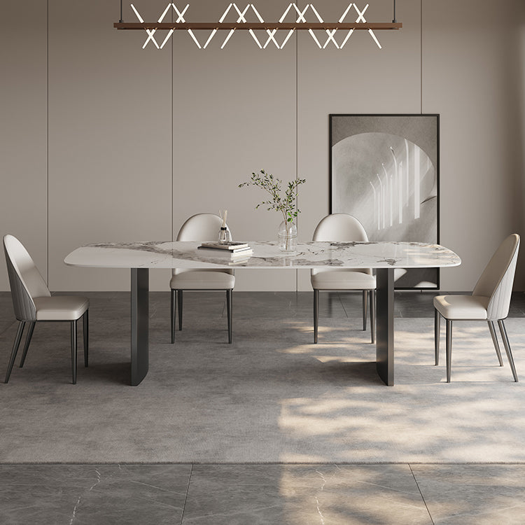 Ensemble de table à manger moderne en pierre 1/4/5/6 PCS PCS SETT avec chaises rembourrées