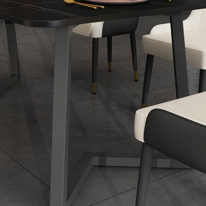 Mesa de comedor rectangular de piedra moderna 1/2/5/7 piezas de comedor juego para comedor