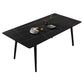 Modern Dinette Set with Solid Back Chairs 1/4/5/6/7 Pcs Stone Top Dining Table Set Black 63"L x 31.5"W Clearhalo 'Dining Room Sets' 'Dining Tables & Seating' 'dining_room_set' 'furn' 'furn_dining_room_set' 'Furniture' 'Kitchen & Dining Furniture' 7013715