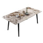 Modern Dinette Set with Solid Back Chairs 1/4/5/6/7 Pcs Stone Top Dining Table Set Gold 55"L x 31"W Clearhalo 'Dining Room Sets' 'Dining Tables & Seating' 'dining_room_set' 'furn' 'furn_dining_room_set' 'Furniture' 'Kitchen & Dining Furniture' 7013721