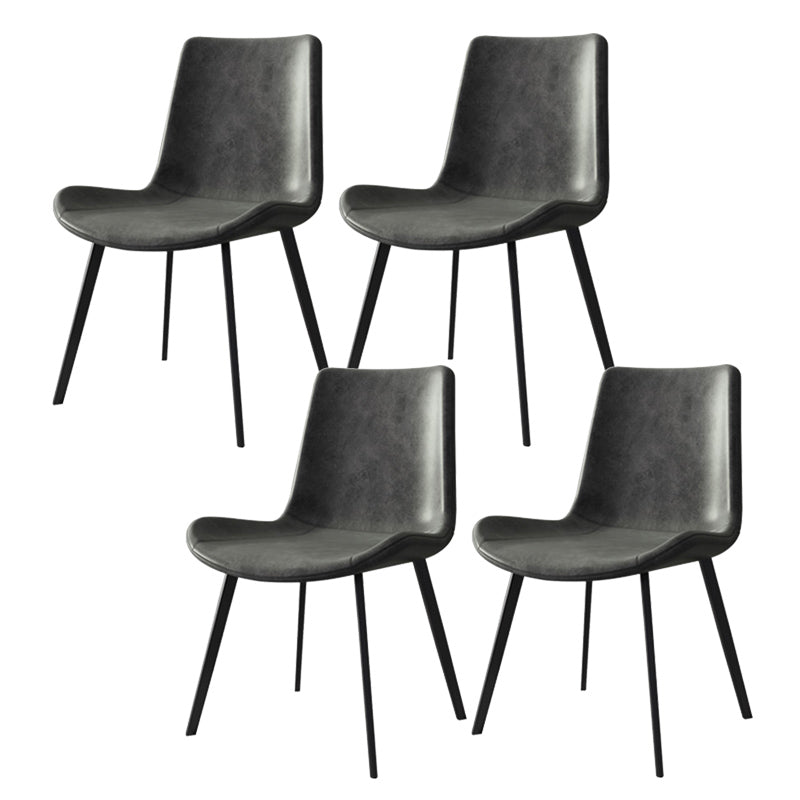 Modern Dinette Set with Solid Back Chairs 1/4/5/6/7 Pcs Stone Top Dining Table Set 4 Grey Chairs Clearhalo 'Dining Room Sets' 'Dining Tables & Seating' 'dining_room_set' 'furn' 'furn_dining_room_set' 'Furniture' 'Kitchen & Dining Furniture' 7013722