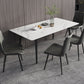 Modern Dinette Set with Solid Back Chairs 1/4/5/6/7 Pcs Stone Top Dining Table Set Clearhalo 'Dining Room Sets' 'Dining Tables & Seating' 'dining_room_set' 'furn' 'furn_dining_room_set' 'Furniture' 'Kitchen & Dining Furniture' 7013726