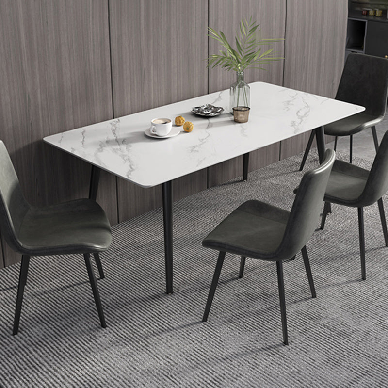 Modern Dinette Set with Solid Back Chairs 1/4/5/6/7 Pcs Stone Top Dining Table Set Clearhalo 'Dining Room Sets' 'Dining Tables & Seating' 'dining_room_set' 'furn' 'furn_dining_room_set' 'Furniture' 'Kitchen & Dining Furniture' 7013726