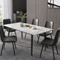 Modern Dinette Set with Solid Back Chairs 1/4/5/6/7 Pcs Stone Top Dining Table Set Clearhalo 'Dining Room Sets' 'Dining Tables & Seating' 'dining_room_set' 'furn' 'furn_dining_room_set' 'Furniture' 'Kitchen & Dining Furniture' 7013732