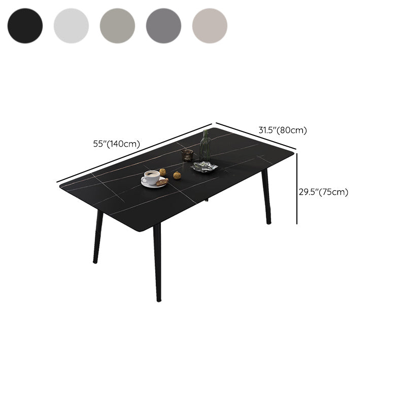 Modern Dinette Set with Solid Back Chairs 1/4/5/6/7 Pcs Stone Top Dining Table Set Clearhalo 'Dining Room Sets' 'Dining Tables & Seating' 'dining_room_set' 'furn' 'furn_dining_room_set' 'Furniture' 'Kitchen & Dining Furniture' 7013734