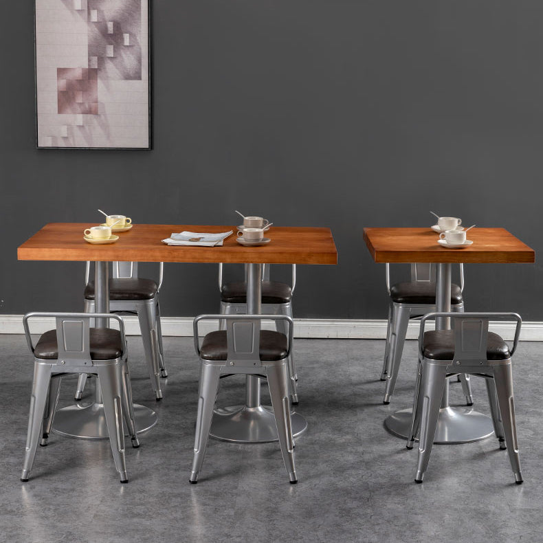 Slat Back Kitchen Dining Chairs Silver Arm Chairs with Metal Base Clearhalo 'Dining Chairs' 'Dining Tables & Seating' 'dining_chair' 'furn' 'furn_dining_chair' 'Furniture' 'Kitchen & Dining Furniture' 7013840