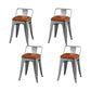 Slat Back Kitchen Dining Chairs Silver Arm Chairs with Metal Base Upholstered Chair(s) Brown 4 Piece Set Clearhalo 'Dining Chairs' 'Dining Tables & Seating' 'dining_chair' 'furn' 'furn_dining_chair' 'Furniture' 'Kitchen & Dining Furniture' 7013841