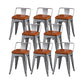 Slat Back Kitchen Dining Chairs Silver Arm Chairs with Metal Base Upholstered Chair(s) Brown 8 Piece Set Clearhalo 'Dining Chairs' 'Dining Tables & Seating' 'dining_chair' 'furn' 'furn_dining_chair' 'Furniture' 'Kitchen & Dining Furniture' 7013846