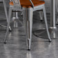 Slat Back Kitchen Dining Chairs Silver Arm Chairs with Metal Base Clearhalo 'Dining Chairs' 'Dining Tables & Seating' 'dining_chair' 'furn' 'furn_dining_chair' 'Furniture' 'Kitchen & Dining Furniture' 7013847