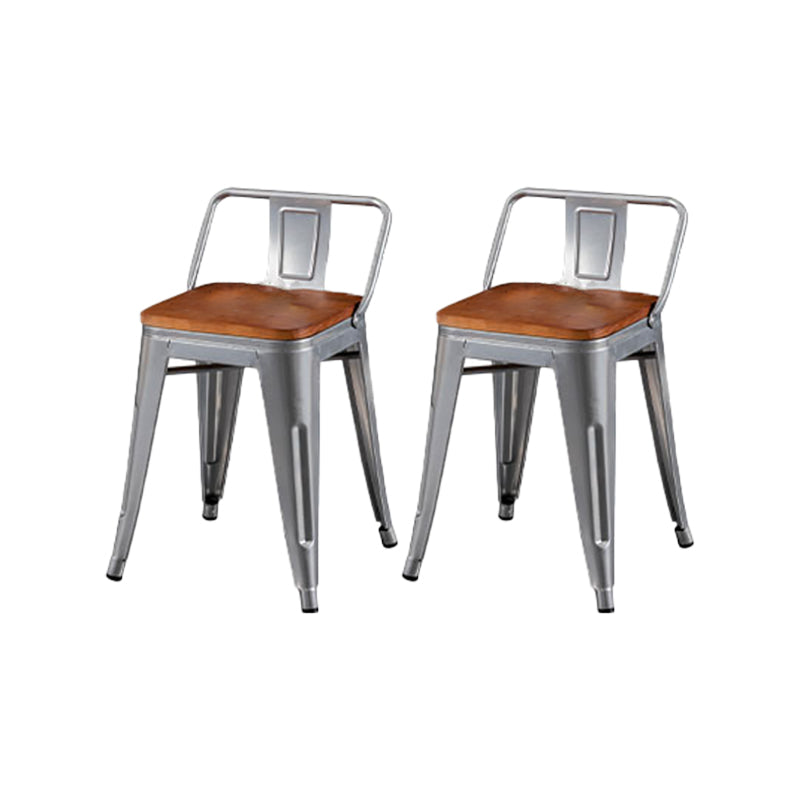 Slat Back Kitchen Dining Chairs Silver Arm Chairs with Metal Base Non-Upholstered Chair(s) Brown 2 Piece Set Clearhalo 'Dining Chairs' 'Dining Tables & Seating' 'dining_chair' 'furn' 'furn_dining_chair' 'Furniture' 'Kitchen & Dining Furniture' 7013848