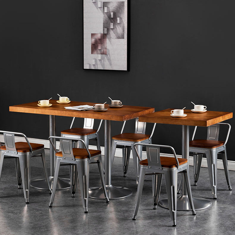 Slat Back Kitchen Dining Chairs Silver Arm Chairs with Metal Base Clearhalo 'Dining Chairs' 'Dining Tables & Seating' 'dining_chair' 'furn' 'furn_dining_chair' 'Furniture' 'Kitchen & Dining Furniture' 7013855
