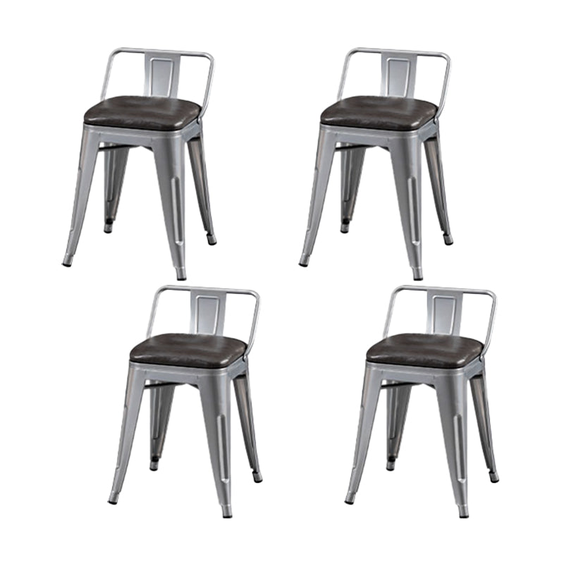 Slat Back Kitchen Dining Chairs Silver Arm Chairs with Metal Base Upholstered Chair(s) Black 4 Piece Set Clearhalo 'Dining Chairs' 'Dining Tables & Seating' 'dining_chair' 'furn' 'furn_dining_chair' 'Furniture' 'Kitchen & Dining Furniture' 7013857