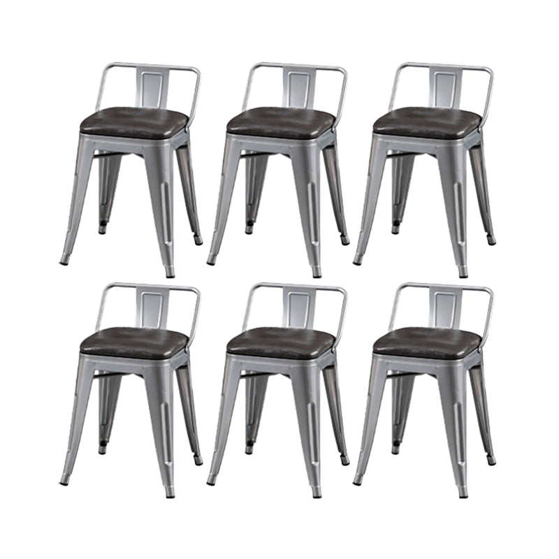 Slat Back Kitchen Dining Chairs Silver Arm Chairs with Metal Base Upholstered Chair(s) Black 6 Piece Set Clearhalo 'Dining Chairs' 'Dining Tables & Seating' 'dining_chair' 'furn' 'furn_dining_chair' 'Furniture' 'Kitchen & Dining Furniture' 7013858