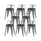 Slat Back Kitchen Dining Chairs Silver Arm Chairs with Metal Base Upholstered Chair(s) Black 8 Piece Set Clearhalo 'Dining Chairs' 'Dining Tables & Seating' 'dining_chair' 'furn' 'furn_dining_chair' 'Furniture' 'Kitchen & Dining Furniture' 7013859