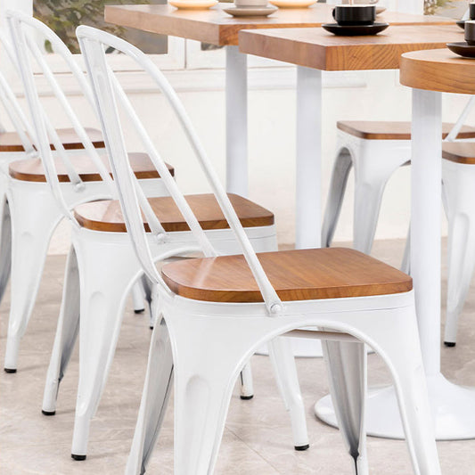 Chaises de bras arrière à lattes chaises contemporaines avec base en métal