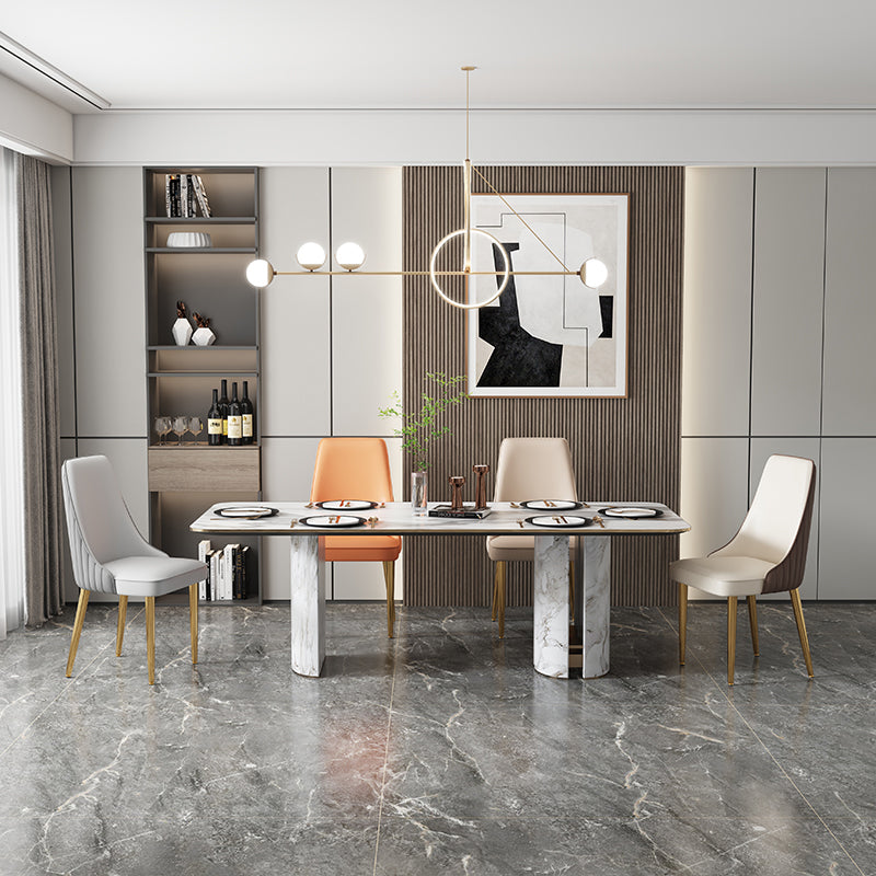 Glam Style Side Chair Leather Parsons Back Dining Chair for Home Clearhalo 'Dining Chairs' 'Dining Tables & Seating' 'dining_chair' 'furn' 'furn_dining_chair' 'Furniture' 'Kitchen & Dining Furniture' 7013897