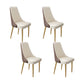 Glam Style Side Chair Leather Parsons Back Dining Chair for Home Brown White 4 Piece Set Clearhalo 'Dining Chairs' 'Dining Tables & Seating' 'dining_chair' 'furn' 'furn_dining_chair' 'Furniture' 'Kitchen & Dining Furniture' 7013911