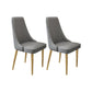 Glam Style Side Chair Leather Parsons Back Dining Chair for Home Grey 2 Piece Set Clearhalo 'Dining Chairs' 'Dining Tables & Seating' 'dining_chair' 'furn' 'furn_dining_chair' 'Furniture' 'Kitchen & Dining Furniture' 7013914