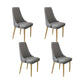 Glam Style Side Chair Leather Parsons Back Dining Chair for Home Grey 4 Piece Set Clearhalo 'Dining Chairs' 'Dining Tables & Seating' 'dining_chair' 'furn' 'furn_dining_chair' 'Furniture' 'Kitchen & Dining Furniture' 7013915