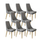Glam Style Side Chair Leather Parsons Back Dining Chair for Home Grey 8 Piece Set Clearhalo 'Dining Chairs' 'Dining Tables & Seating' 'dining_chair' 'furn' 'furn_dining_chair' 'Furniture' 'Kitchen & Dining Furniture' 7013917