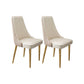 Glam Style Side Chair Leather Parsons Back Dining Chair for Home Khaki-White 2 Piece Set Clearhalo 'Dining Chairs' 'Dining Tables & Seating' 'dining_chair' 'furn' 'furn_dining_chair' 'Furniture' 'Kitchen & Dining Furniture' 7013922