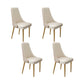 Glam Style Side Chair Leather Parsons Back Dining Chair for Home Khaki-White 4 Piece Set Clearhalo 'Dining Chairs' 'Dining Tables & Seating' 'dining_chair' 'furn' 'furn_dining_chair' 'Furniture' 'Kitchen & Dining Furniture' 7013923