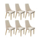 Glam Style Side Chair Leather Parsons Back Dining Chair for Home Khaki-White 6 Piece Set Clearhalo 'Dining Chairs' 'Dining Tables & Seating' 'dining_chair' 'furn' 'furn_dining_chair' 'Furniture' 'Kitchen & Dining Furniture' 7013924
