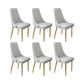 Glam Style Side Chair Leather Parsons Back Dining Chair for Home Light Gray 6 Piece Set Clearhalo 'Dining Chairs' 'Dining Tables & Seating' 'dining_chair' 'furn' 'furn_dining_chair' 'Furniture' 'Kitchen & Dining Furniture' 7013940