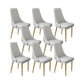 Glam Style Side Chair Leather Parsons Back Dining Chair for Home Light Gray 8 Piece Set Clearhalo 'Dining Chairs' 'Dining Tables & Seating' 'dining_chair' 'furn' 'furn_dining_chair' 'Furniture' 'Kitchen & Dining Furniture' 7013941
