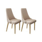 Glam Style Side Chair Leather Parsons Back Dining Chair for Home Khaki 2 Piece Set Clearhalo 'Dining Chairs' 'Dining Tables & Seating' 'dining_chair' 'furn' 'furn_dining_chair' 'Furniture' 'Kitchen & Dining Furniture' 7013946