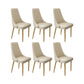 Glam Style Side Chair Leather Parsons Back Dining Chair for Home Yellow 6 Piece Set Clearhalo 'Dining Chairs' 'Dining Tables & Seating' 'dining_chair' 'furn' 'furn_dining_chair' 'Furniture' 'Kitchen & Dining Furniture' 7013952