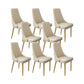 Glam Style Side Chair Leather Parsons Back Dining Chair for Home Yellow 8 Piece Set Clearhalo 'Dining Chairs' 'Dining Tables & Seating' 'dining_chair' 'furn' 'furn_dining_chair' 'Furniture' 'Kitchen & Dining Furniture' 7013953