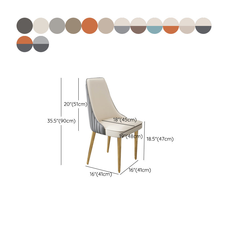 Glam Style Side Chair Leather Parsons Back Dining Chair for Home Clearhalo 'Dining Chairs' 'Dining Tables & Seating' 'dining_chair' 'furn' 'furn_dining_chair' 'Furniture' 'Kitchen & Dining Furniture' 7013958