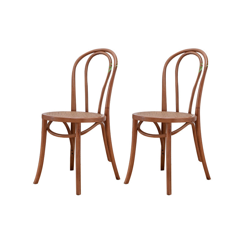 Solid Wood Side Chair Windsor Back Dining Chair for Living Room Walnut Yellow 2 Piece Set Clearhalo 'Dining Chairs' 'Dining Tables & Seating' 'dining_chair' 'furn' 'furn_dining_chair' 'Furniture' 'Kitchen & Dining Furniture' 7013961