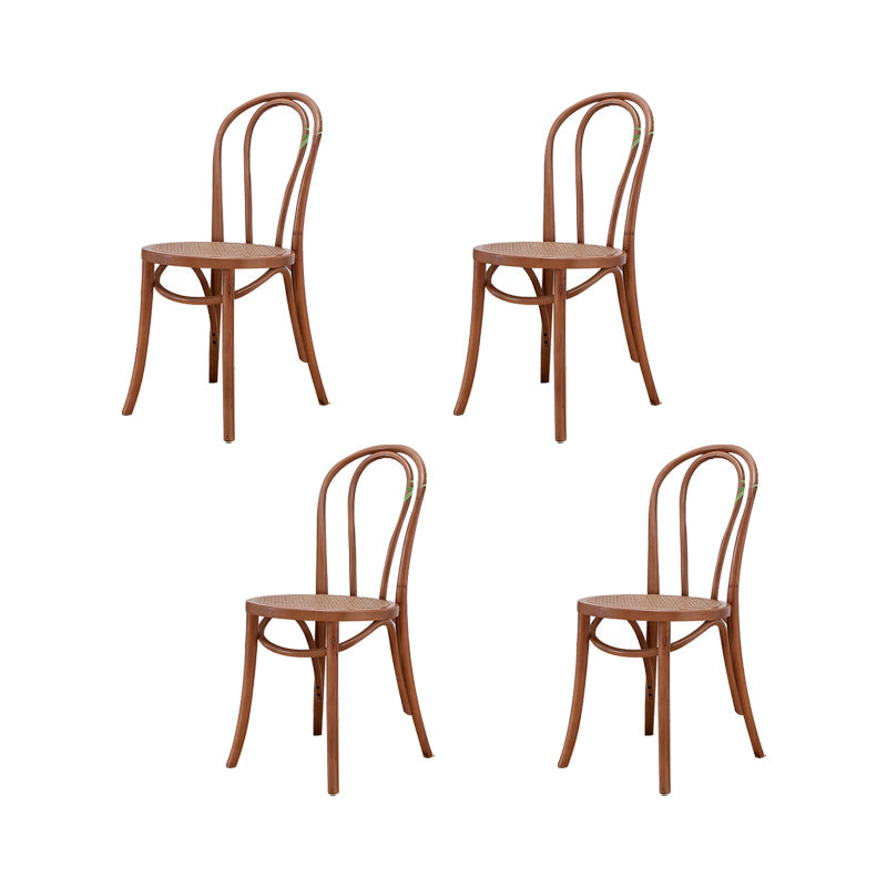Solid Wood Side Chair Windsor Back Dining Chair for Living Room Walnut Yellow 4 Piece Set Clearhalo 'Dining Chairs' 'Dining Tables & Seating' 'dining_chair' 'furn' 'furn_dining_chair' 'Furniture' 'Kitchen & Dining Furniture' 7013964