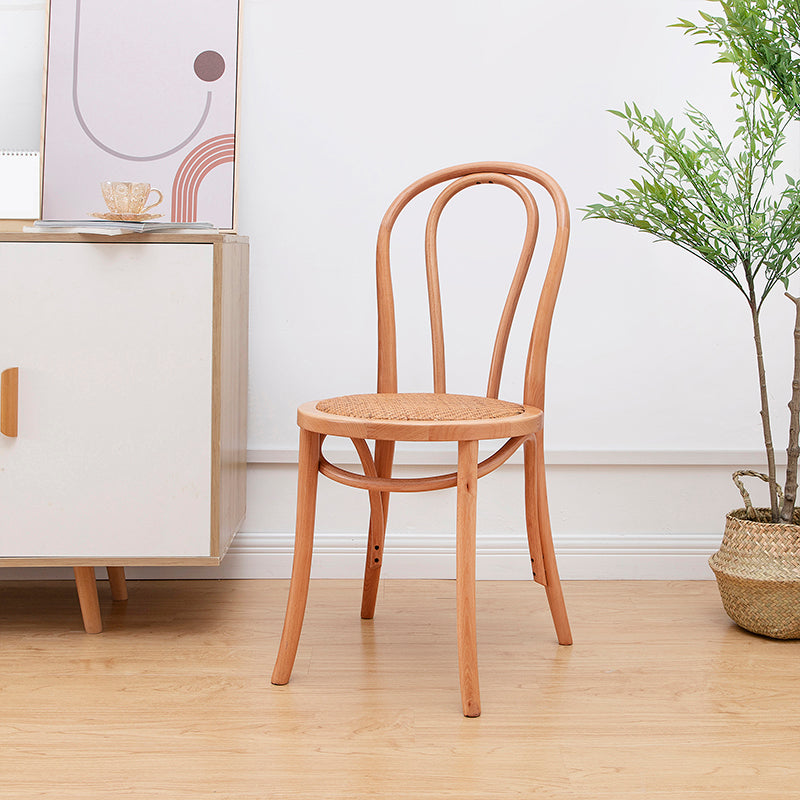 Solid Wood Side Chair Windsor Back Dining Chair for Living Room Brown Yellow 1 Piece Clearhalo 'Dining Chairs' 'Dining Tables & Seating' 'dining_chair' 'furn' 'furn_dining_chair' 'Furniture' 'Kitchen & Dining Furniture' 7013979