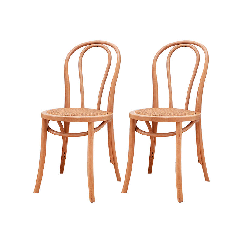 Solid Wood Side Chair Windsor Back Dining Chair for Living Room Brown Yellow 2 Piece Set Clearhalo 'Dining Chairs' 'Dining Tables & Seating' 'dining_chair' 'furn' 'furn_dining_chair' 'Furniture' 'Kitchen & Dining Furniture' 7013980