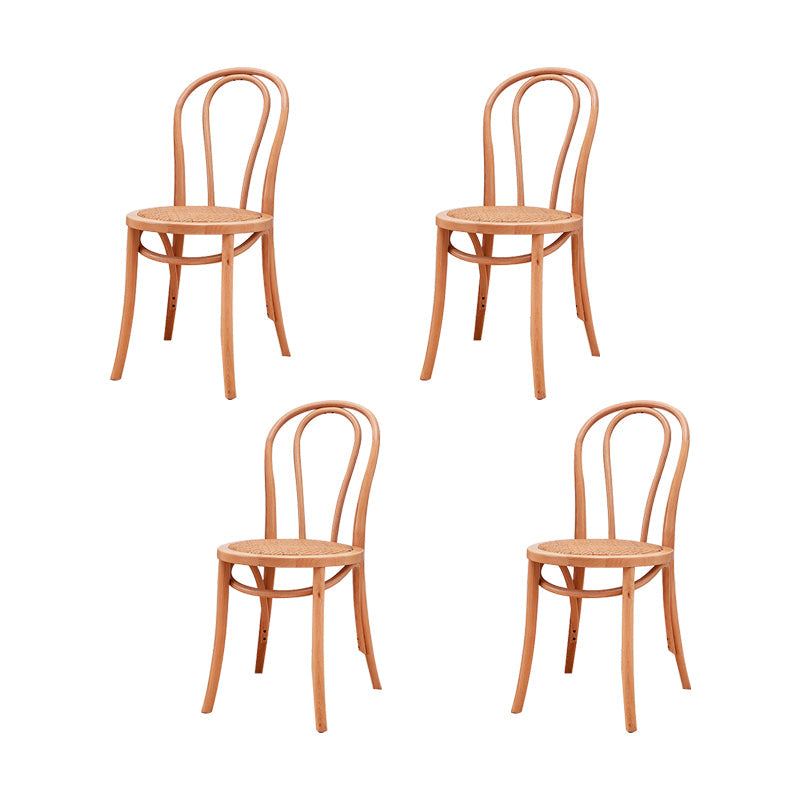 Solid Wood Side Chair Windsor Back Dining Chair for Living Room Brown Yellow 4 Piece Set Clearhalo 'Dining Chairs' 'Dining Tables & Seating' 'dining_chair' 'furn' 'furn_dining_chair' 'Furniture' 'Kitchen & Dining Furniture' 7013981