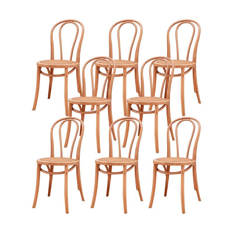 Solid Wood Side Chair Windsor Back Dining Chair for Living Room Brown Yellow 8 Piece Set Clearhalo 'Dining Chairs' 'Dining Tables & Seating' 'dining_chair' 'furn' 'furn_dining_chair' 'Furniture' 'Kitchen & Dining Furniture' 7013983
