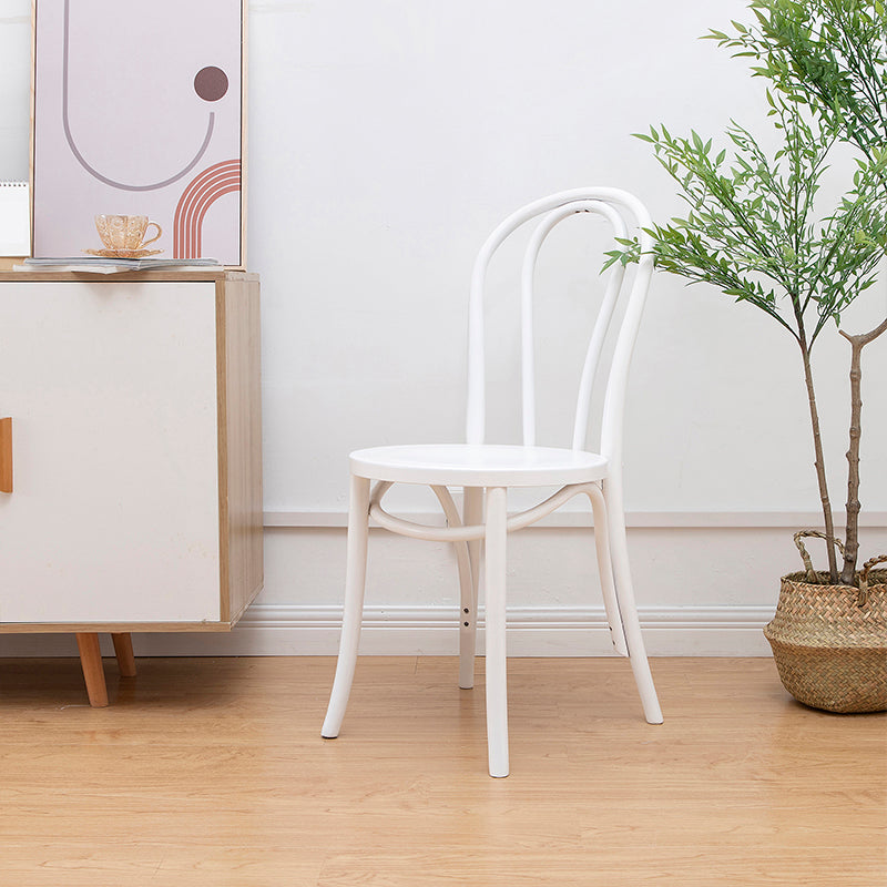 Solid Wood Side Chair Windsor Back Dining Chair for Living Room White 1 Piece Clearhalo 'Dining Chairs' 'Dining Tables & Seating' 'dining_chair' 'furn' 'furn_dining_chair' 'Furniture' 'Kitchen & Dining Furniture' 7013984