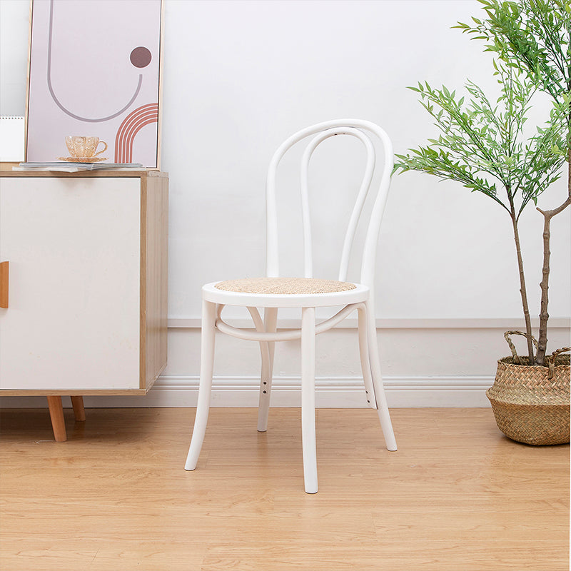 Solid Wood Side Chair Windsor Back Dining Chair for Living Room White-Yellow 1 Piece Clearhalo 'Dining Chairs' 'Dining Tables & Seating' 'dining_chair' 'furn' 'furn_dining_chair' 'Furniture' 'Kitchen & Dining Furniture' 7013989
